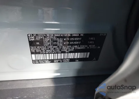 2020 Toyota Rav4 Xle z USA, uszkodzony, nr VIN 2T3P1RFV7LW101166